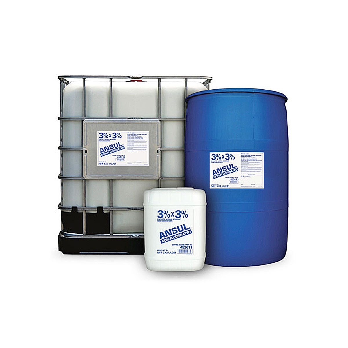 Foam Concentrate, NFF 3x3 UL201, 3% x 3%, Synthetic Alcohol Resistant, Non-Fluorinated (Fluorine Free), UL Listed (UL162), 55 Gallon Drum (208 liters)