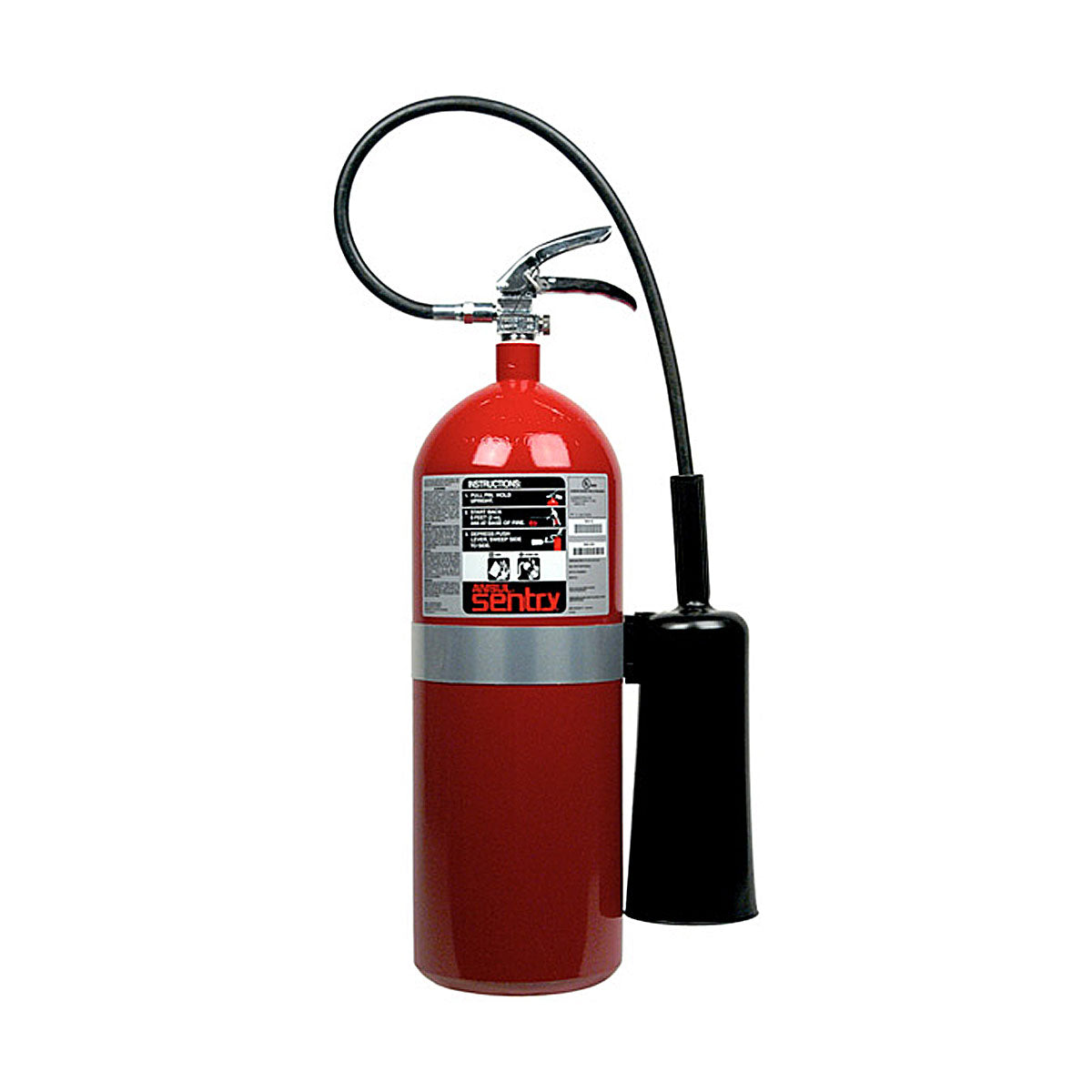 Fire Extinguisher, Sentry, Model CD20-2, Carbon Dioxide CO2, 20 lb., Stored Pressure, Steel Cylinder, UL Rating: 10-B:C, Approvals: UL, (442412) 12 EA/PLT
