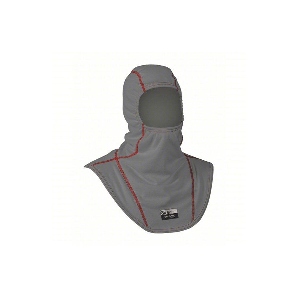 INNOTEX Fire Hood: Nomex(R)/Lenzing FR(R), Universal, 21 in Lg, Gray/Red