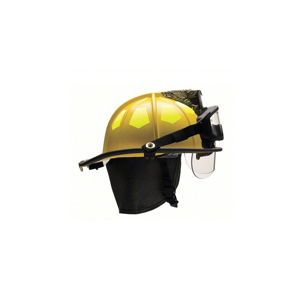 BULLARD Fire Helmet with TrakLite: 6-1/2 to 8 Fits Hat Size, Yellow, Fiberglass, Traditional Matte