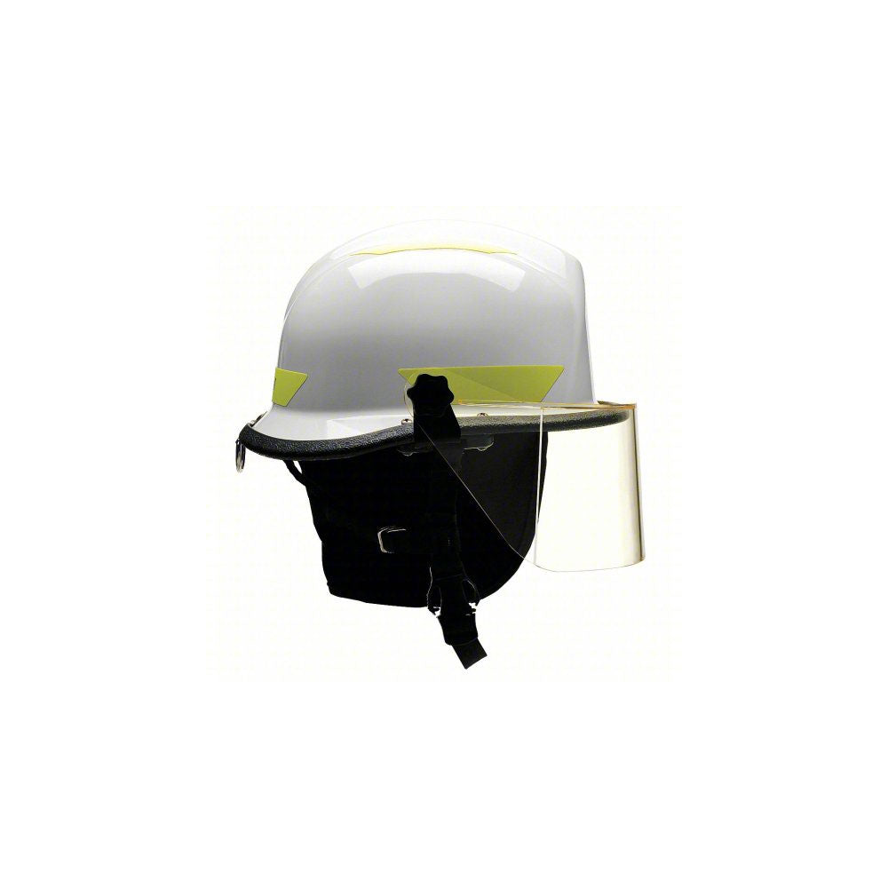 BULLARD Fire/Rescue Helmet: 6-1/2 to 8 Fits Hat Size, White, Thermoplastic, Modern