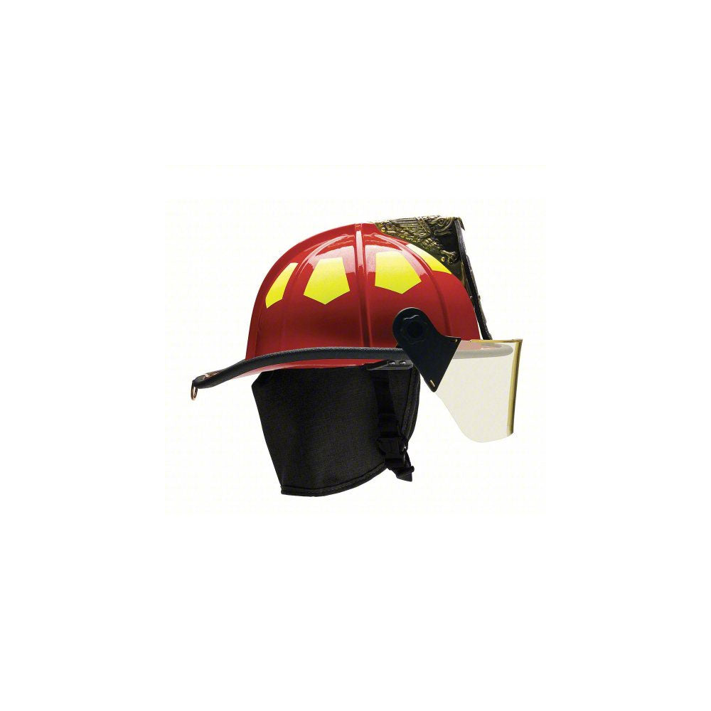 BULLARD Fire Helmet: 6-1/2 to 8 Fits Hat Size, Red, Fiberglass, Traditional Gloss