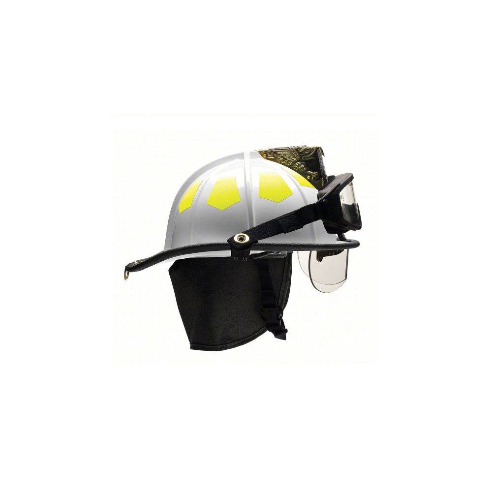 BULLARD Fire Helmet: 6-1/2 to 8 Fits Hat Size, White, Fiberglass, Traditional Gloss