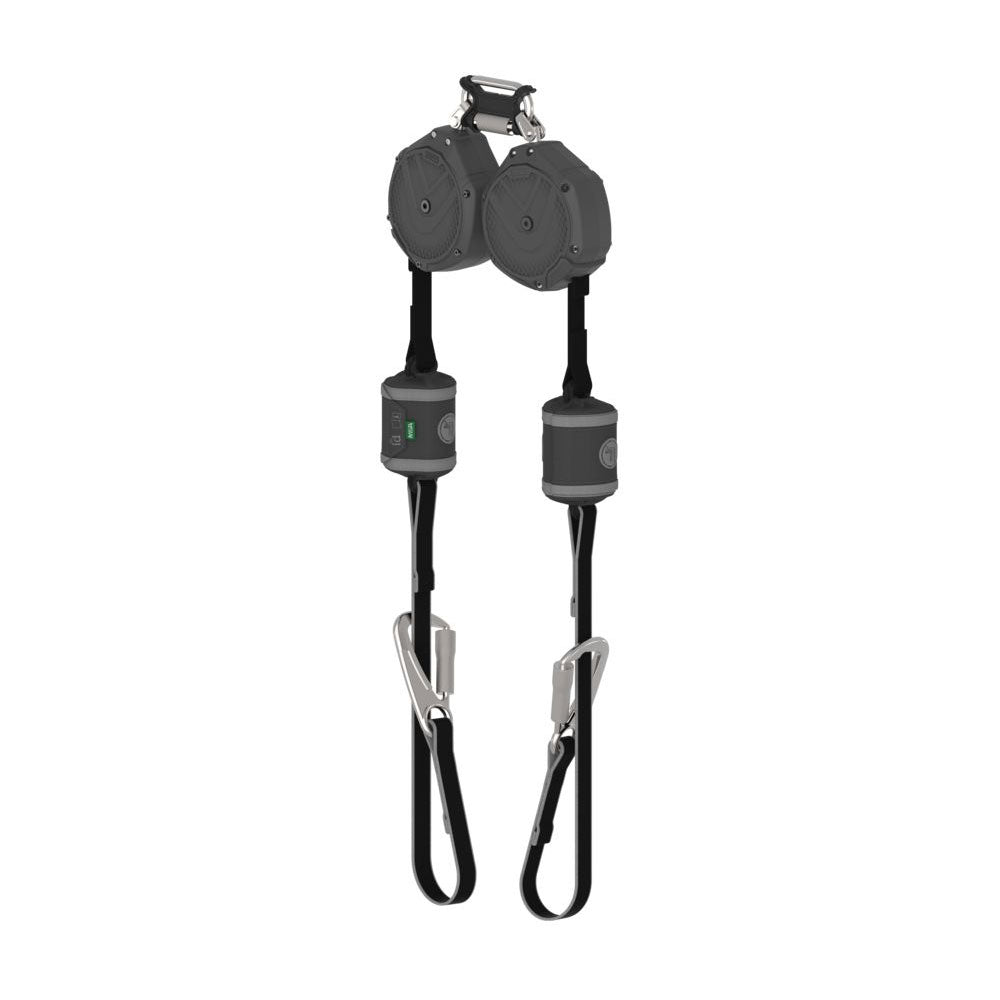 V-SHOCK PFL, 10', twin-leg, tie-back, FP5K snaphooks, steel carabiner (top), OSHA