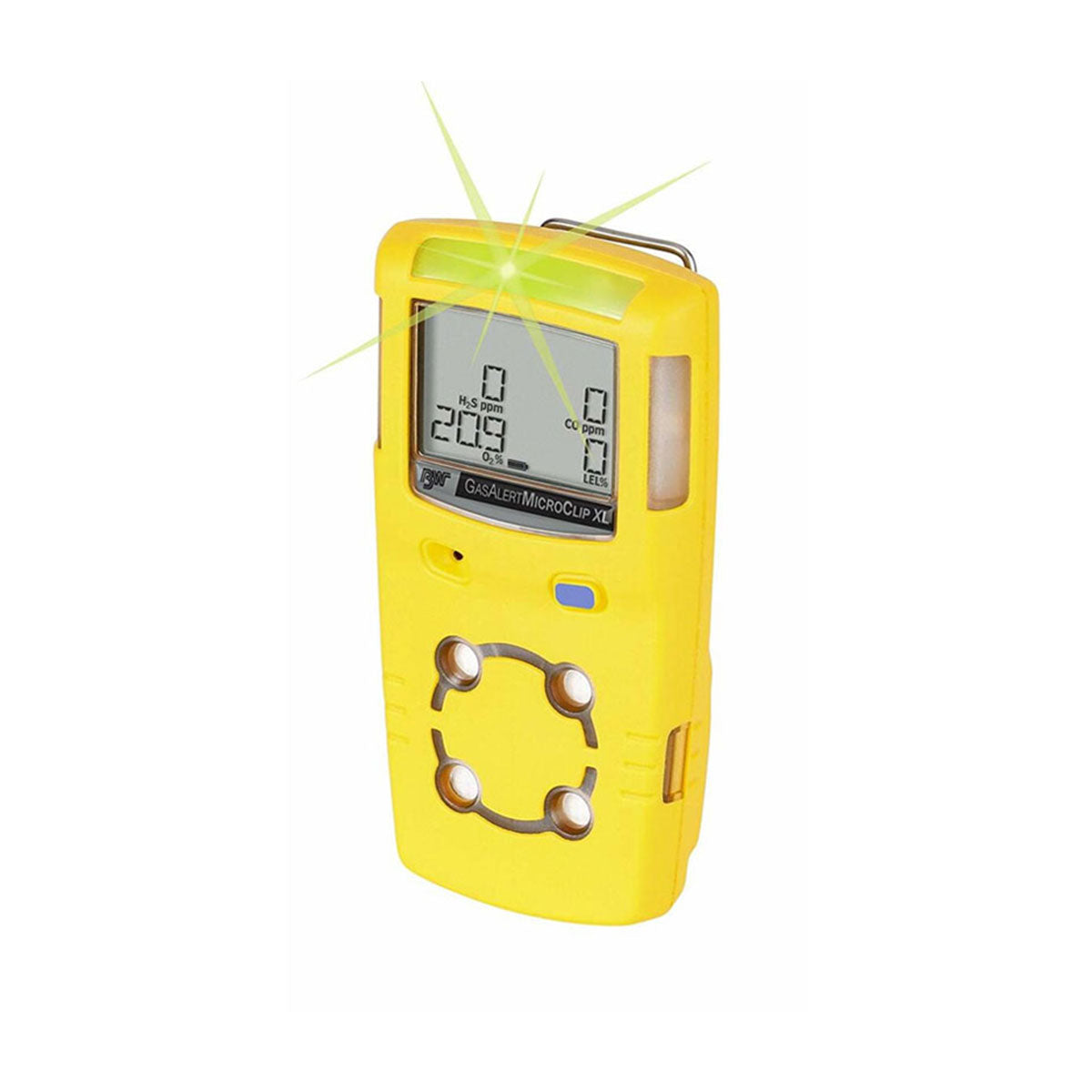Detector Gasalert Microclip 4 Gas LEL O2 H2S Co Yellow